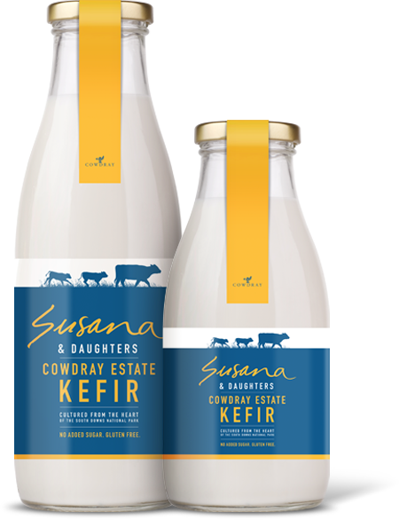 Susana and Daughters Cowdray Estate Kefir bottles